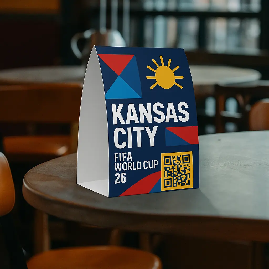FIFA World Cup '26 - Kansas City Tent Cards (Self-Standing 4" × 6")