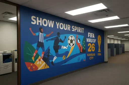 FIFA World Cup '26 - Kansas City Custom Wall Mural (Adhesive Vinyl) - 12'×12' or 12'×24'