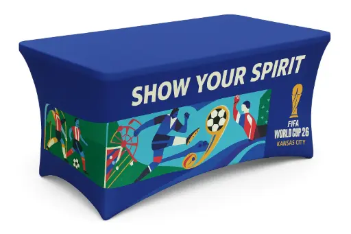 FIFA World Cup '26 - Kansas City Branded Table Wrap - Stretch Fabric Cover